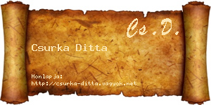 Csurka Ditta névjegykártya